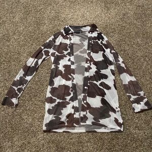 Never Worn PLT Brown Cow Print Cover Up